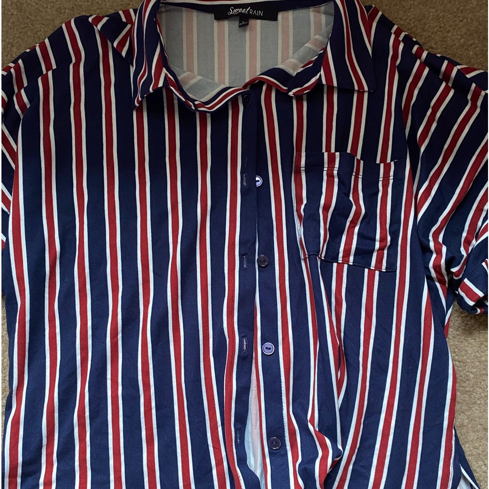 Pin stripe button up